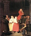 Pietro Longhi Famous Paintings - The Soothsayer